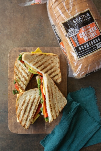 Seattle Sourdough Baking Co.® Old Town Cracked Wheat Sourdough Bread Perspective: top