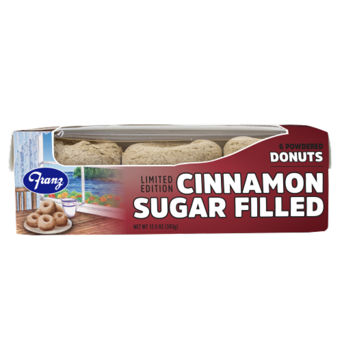 Franz® Limited Edition Cinnamon Sugar Filled Powdered Donuts Perspective: top