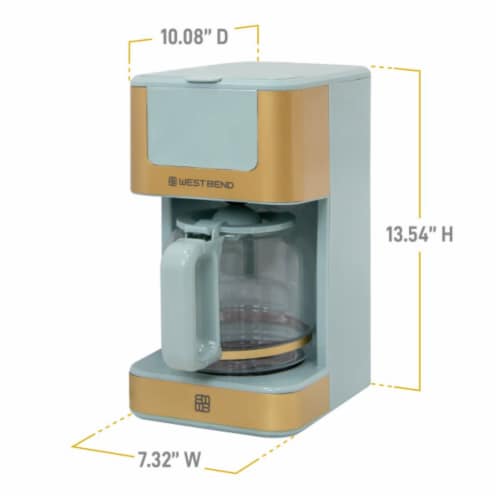 West Bend Timeless 12 Cup Coffee Maker - Blue/Gold Perspective: top