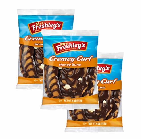 Mrs. Freshley's Honey Buns Variety Pack | Chocolate, Iced, Glazed and Jelly | 4 oz. each | 12 Perspective: top