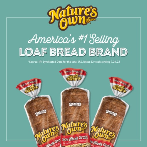 Nature's Own 100% Whole Grain Wheat Bread Perspective: top
