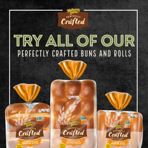 Nature's Own Perfectly Crafted Non GMO Brioche Style Hot Dog Buns Perspective: top