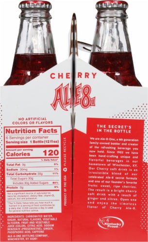 Ale-8-One® Cherry Soda Bottles Perspective: top
