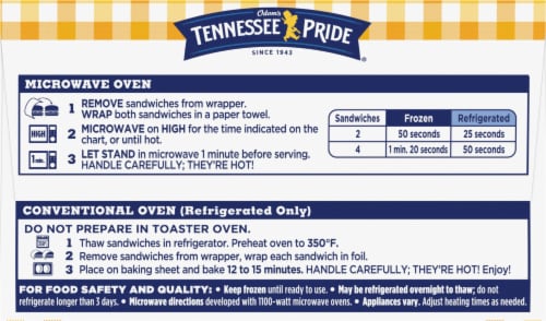 Odom's Tennessee Pride® Chicken & Buttermilk Biscuit Sandwiches 10 Count Perspective: top