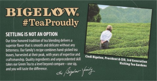 Bigelow Green Tea with Peach Tea Bags Perspective: top