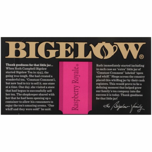 Bigelow® Raspberry Royale Black Tea Bags Perspective: top