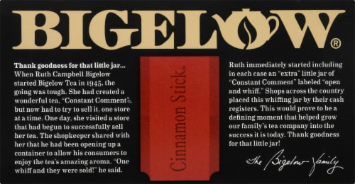 Bigelow Cinnamon Stick Black Tea Perspective: top
