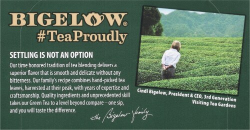 Bigelow® Green Tea with Wild Blueberry & Acai Tea Perspective: top