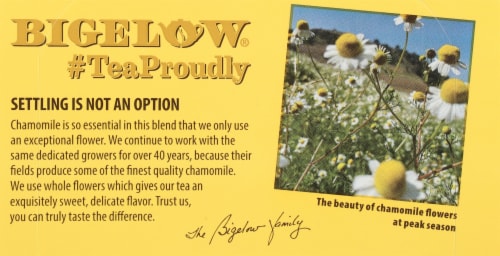 Bigelow Chamomile Vanilla and Honey Herbal Tea Perspective: top