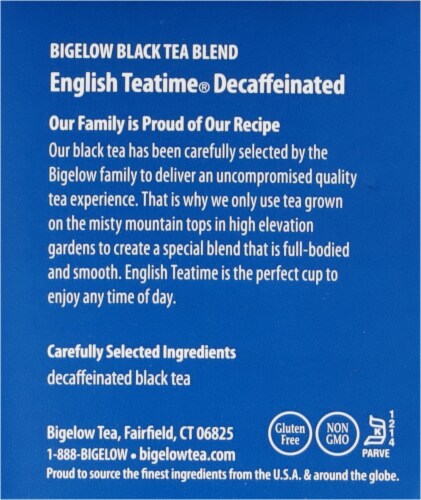 Bigelow® English Teatime® Decaffeinated Black Tea Perspective: top