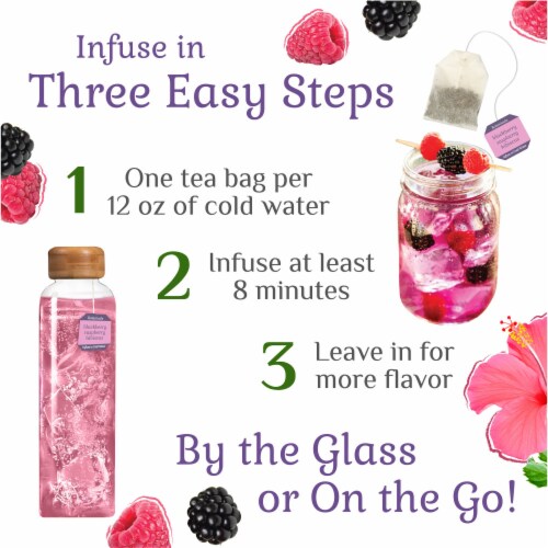 Bigelow Botanicals Cold Water Infusion Blackberry Raspberry Hibiscus Herbal Tea Bags Perspective: top