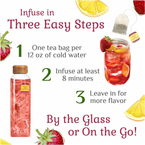 Bigelow Botanicals™ Cold Water Infusion Strawberry Lemon Orange Blossom Herbal Tea Bags Perspective: top