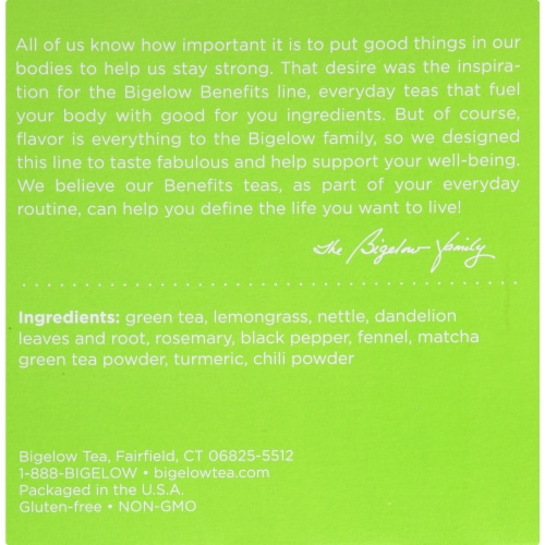 Bigelow Turmeric Chili Matcha Green Tea Herbal Tea K-Cup® Pods Perspective: top