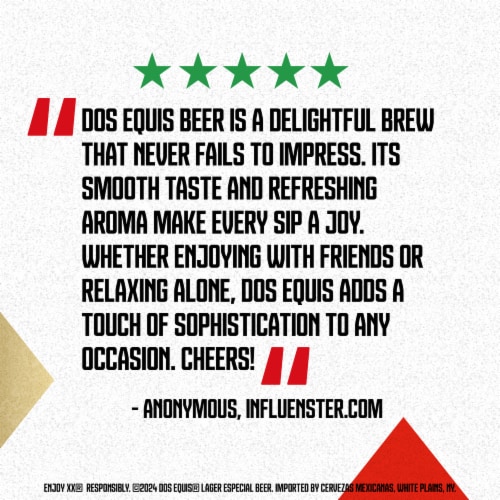 Dos Equis® Mexican Lager Craft Beer Perspective: top