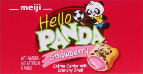 Meiji® Hello Panda Straberry Creme Filled Cookie Perspective: top
