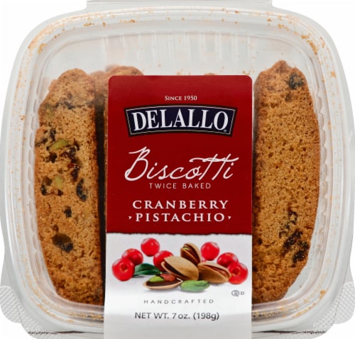 Delallo® Cranberry Pistachio Biscotti Perspective: top
