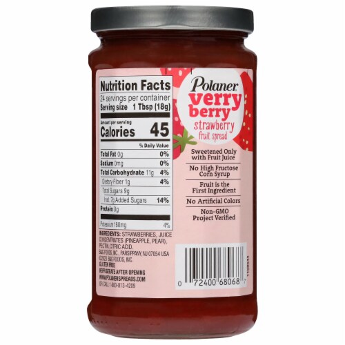 Polaner Verry Berry Strawberry Fruit Spread Perspective: top