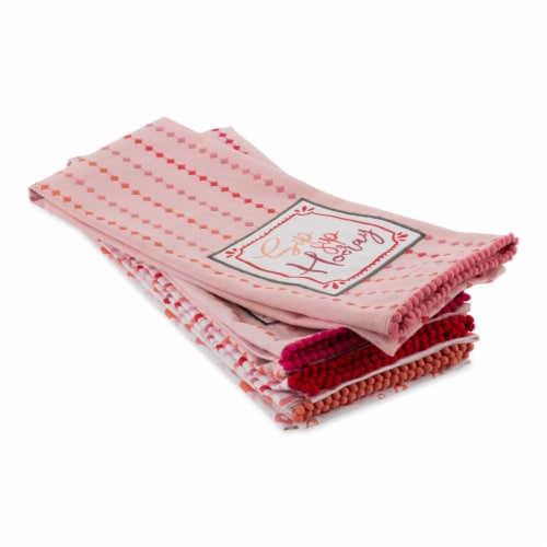 Design Imports CAMZ11560 Pop Fizz Sip Embellished Dishtowel - Set of 4 Perspective: top