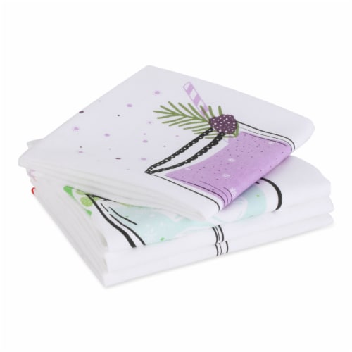 Design Imports CAMZ11682 Sassy Cocktails Printed Dishtowel - Set of 4 Perspective: top
