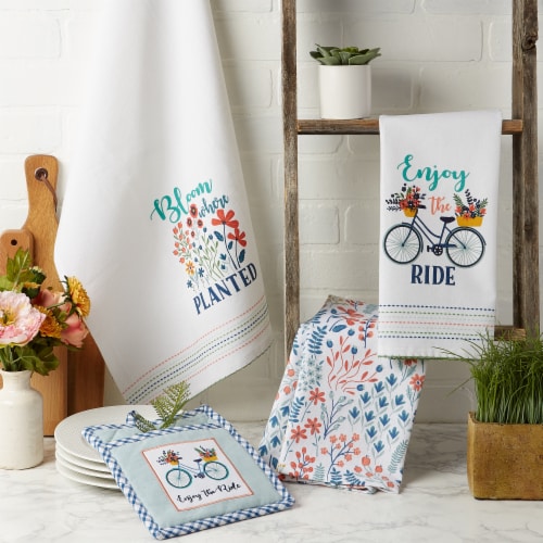 Design Imports CAMZ11706 Enjoy the Ride Kitchen Dishtowel - Set of 4 Perspective: top