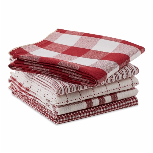 Dii Barn Red Farmhouse Woven Dishtowel (Set Of 5) Perspective: top