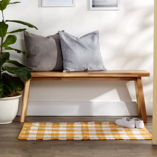 Dii Honey Gold & White Buffalo Check Rag Rug 26X40 Inch Perspective: top