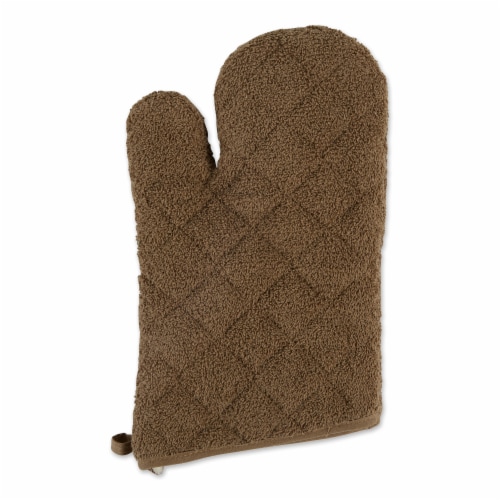 Dii Brown Terry Oven Mitt (Set Of 2) Perspective: top