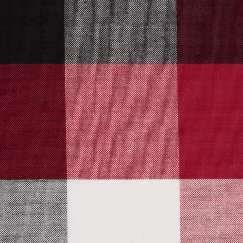 DII Cardinal Red Tri Color Check Tablecloth Perspective: top