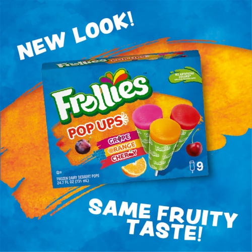 Frollies Grape, Orange, and Cherry Pop Ups, 9 Count Perspective: top