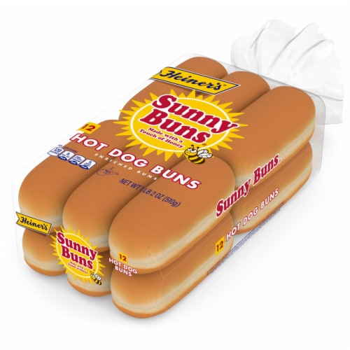 Heiner's Sunny Buns Honey Enriched Hot Dog Buns Perspective: top