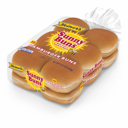 Heiner's Sunny Buns Sweet Enriched Hamburger Buns Perspective: top