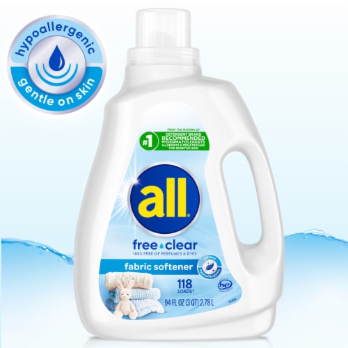 All® Free and Clear Unscented Liquid Fabric Softener Perspective: top
