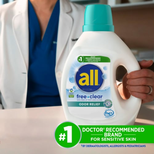 All® Free Clear Odor Relief Liquid Laundry Detergent Perspective: top