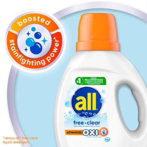 All® Free Clear Advanced Oxi Unscented Liquid Laundry Detergent Perspective: top