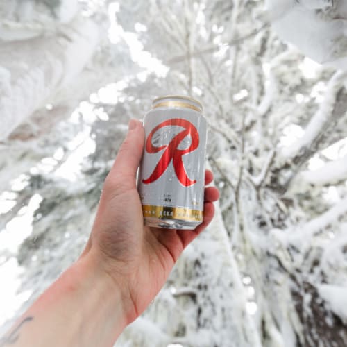 Rainier Beer American Lager Domestic Beer Perspective: top