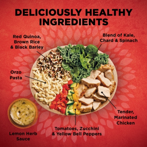 Healthy Choice Max Protein Bowl Lemon Herb Chicken Frozen Meal Perspective: top