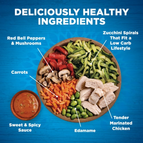 Healthy Choice Zero* Sesame Chicken With Zoodles Bowl Frozen Meal Perspective: top