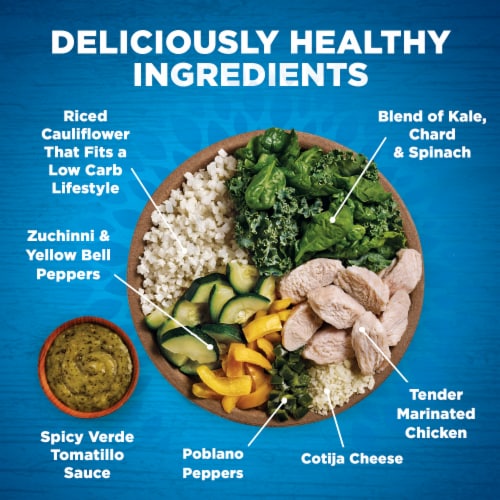 Healthy Choice Zero* Verde Chicken Bowl Frozen Meal Perspective: top