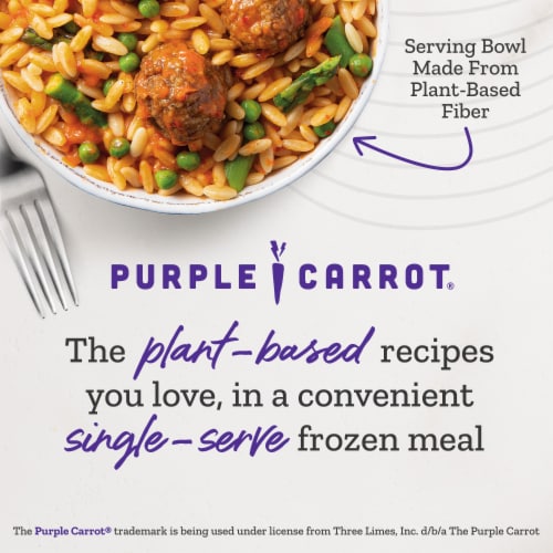 Purple Carrot Plant-Based Vegan Meatball Marinara Frozen Meal Perspective: top