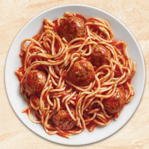 Healthy Choice Café Steamers Spaghetti & Meatballs Frozen Meal Perspective: top