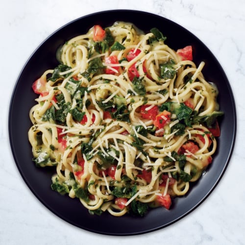 Healthy Choice Simply Steamers Creamy Spinach & Tomato Linguini Frozen Meal Perspective: top