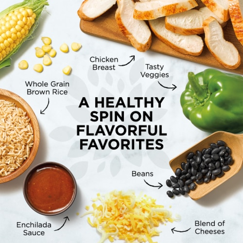 Healthy Choice Simply Steamers Southwest-Style Chicken Burrito Bowl Frozen Meal Perspective: top