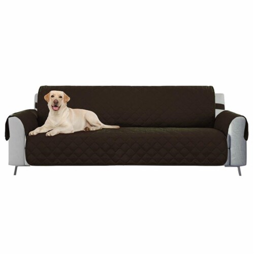E-Living Store 11.4  Modern Fabric Reversible Sofa Cover in Chocolate Finish Perspective: top