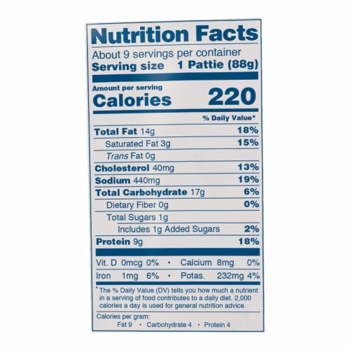 PERDUE® Frozen Chicken Breast Patties Perspective: top
