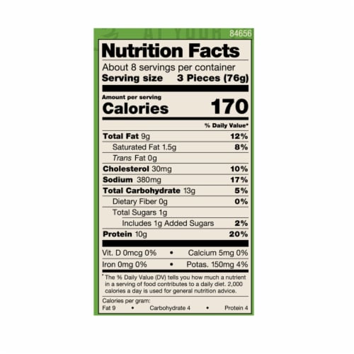Perdue® Simply Smart Organics® Gluten-Free Frozen Fully Cooked Breaded Chicken Breast Nuggets Perspective: top