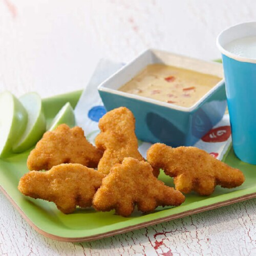 PERDUE® Chicken Plus™ Panko Breaded Frozen Chicken Breast & Vegetable Dino Nuggets Perspective: top