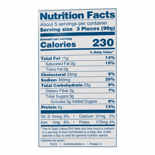 Perdue® Chicken Plus® Gluten-Free Frozen Fully Cooked Rice Breaded Chicken Breast Tenders Perspective: top