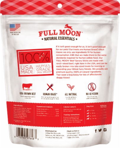 Full Moon® All Natural Human Grade Dog Treats Essential Beef Savory Sticks Perspective: top