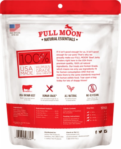 Full Moon® All Natural Human Grade Dog Treats, Essential Beef Jerky Tenders Perspective: top