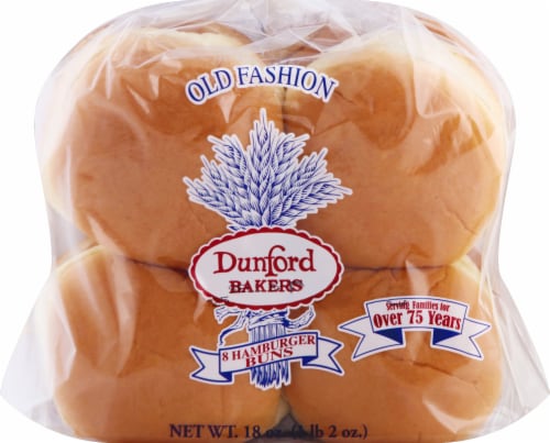 Dunford Bakers White Hamburger Buns Perspective: top